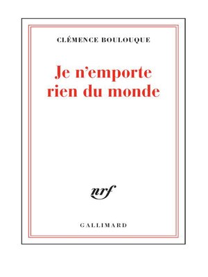 cover image of Je n'emporte rien du monde